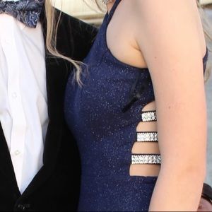 Xtraordinary Navy Blue Sparkle Formal Prom Dress